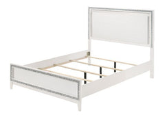 Classic design with touches of modern aspects makes this Haiden Collection ideal for any bedroom. The bed offers a cream fabric padded headboard with LED light. It also features a glamorous shimmering silver accent trim that adds richness to design. The w