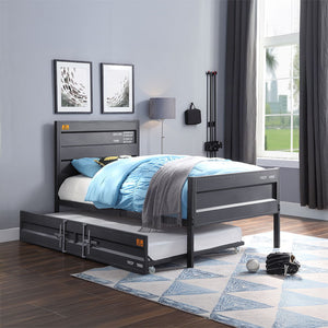  crafted with an industrial look that is an perfect match for your bedroom. The bed is ac