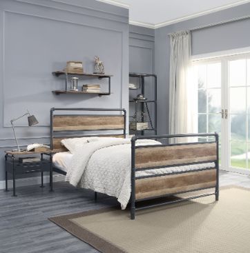  yet sturdy pipework. The rich antique oak and sandy gray finish add depth to the pieces. This collection is composed of high-quality materials that wil