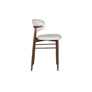 Royce - Counter Chair With Metal Frame (Set of 2) - Beige / Walnut