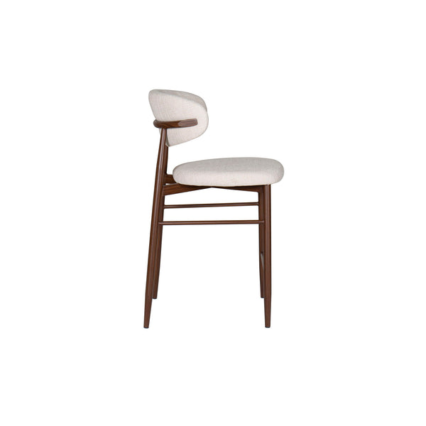 Royce - Counter Chair With Metal Frame (Set of 2) - Beige / Walnut