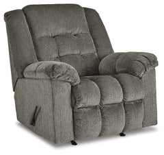 Prioritize comfort while still making a versatile style statement. Complementing a variety of color schemes, this rocker recliner-'s supremely plush seating lines you up for hours of leisure. Its one-pull reclining motion places you in optimal TV watching