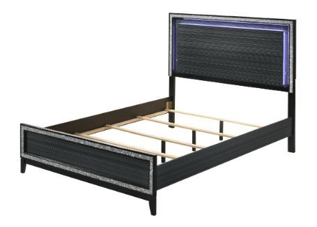 Haiden - Eastern King Bed - Led & Weathered Black Finish
