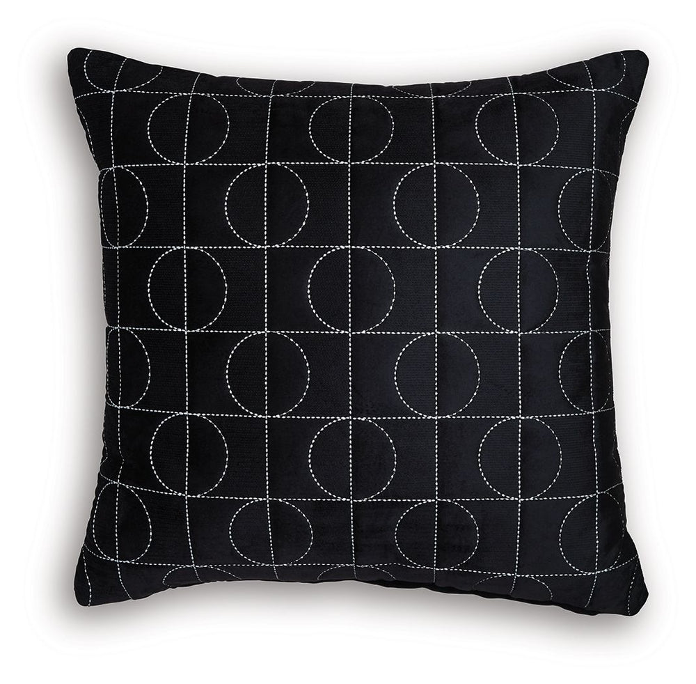 Cozy comfort meets contemporary design with this accent pillow. Its ultra-soft black velvet fabric is embroidered with a chic geometric design in a contrasting silver hue. The neutral tones make it easy to layer with other pillows, giving you so many styl