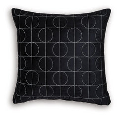 Cozy comfort meets contemporary design with this accent pillow. Its ultra-soft black velvet fabric is embroidered with a chic geometric design in a contrasting silver hue. The neutral tones make it easy to layer with other pillows, giving you so many styl