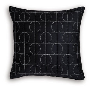 Cozy comfort meets contemporary design with this accent pillow. Its ultra-soft black velvet fabric is embroidered with a chic geometric design in a contrasting silver hue. The neutral tones make it easy to layer with other pillows, giving you so many styl