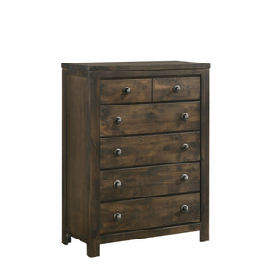 The Blue Ridge 5 Drawer Chest by New Classic Furniture is a sustainable storage solution that seamlessly blends environmental consciousness with timeless design. Crafted from reclaimed solid wood sourced from various origins, this chest is a testament to 