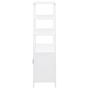 Amherst - 3-Shelf Radio Weave Cane Metal Accent Cabinet - White