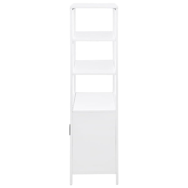 Amherst - 3-Shelf Radio Weave Cane Metal Accent Cabinet - White