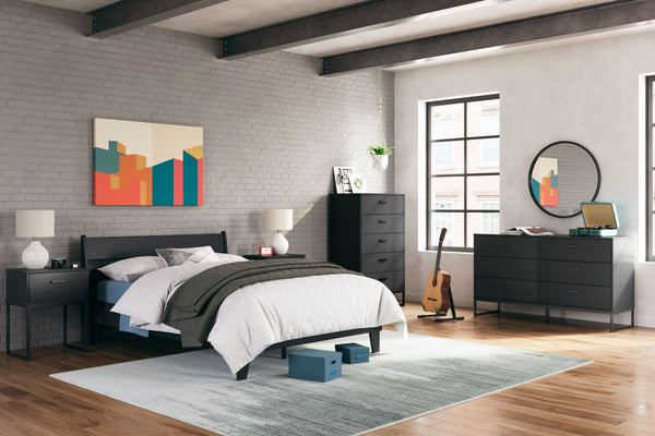 Bringing big style to small living areas, this bedroom package is a smart, space-saving choice for those with an eye for contemporary design. Its clean-lined profile and understated refinements create a simple silhouette that works in so many settings. <h