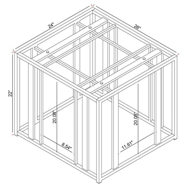 Adri - Rectangular Glass Top Side End Table - Matte Brass