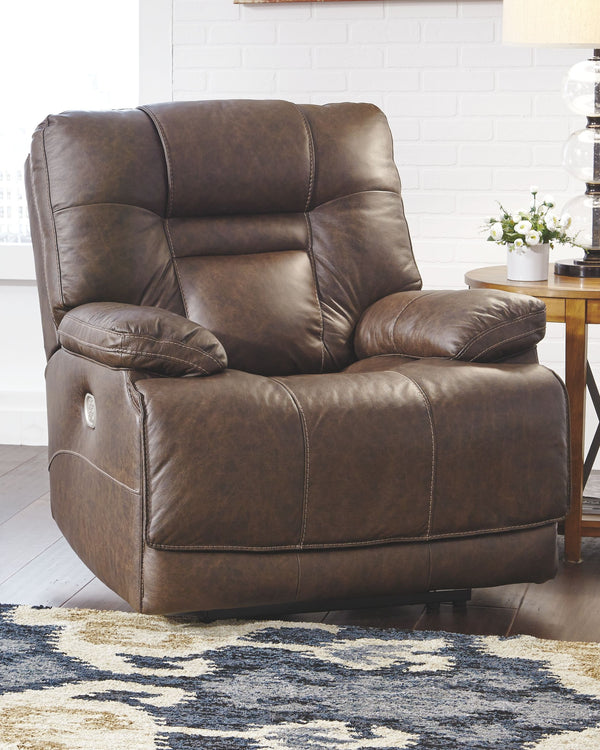 Big and bold, this power recliner with Easy Viewâ„¢ power adjustable headrest delivers comfort at the touch of a button. Easily position the recliner, its headrest and the lumbar support to your liking for maximum comfort. Plus, with the convenient USB ch