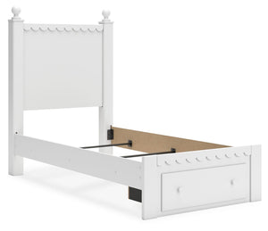 Mollviney - White - Twin Panel Storage Bed