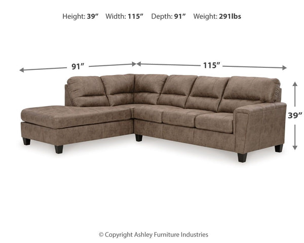 Navi - Fossil - 2-Piece Sectional Sofa Sleeper With Laf Corner Chaise