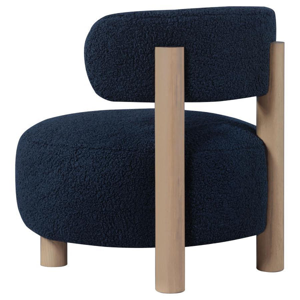 Zonie - Boucle Upholstered Barrel Back Accent Chair - Blue