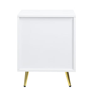 Gaines - Nightstand - White High Gloss Finish
