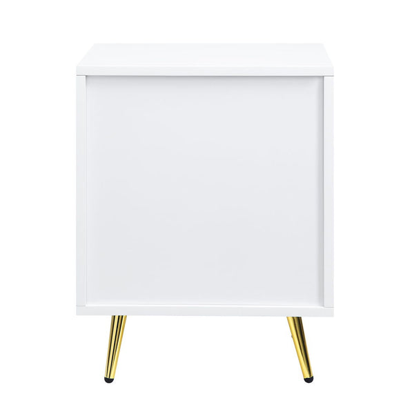 Gaines - Nightstand - White High Gloss Finish