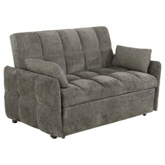Get the best of both worlds for snoozing and lounging with this sleeper sofa. All over-tufting enhances the comfort of the chenille fabric. Slim arms and a rounded rectangular backrest give it a modern flair as a stylish sofa. Fold down the backrest to ea