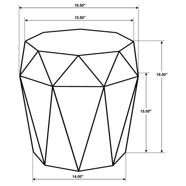 Jacinto - Octagonal Solid Mango Wood Side Table - Gray