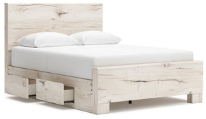 Lawroy - Light Natural - Queen Panel Bed With Under Bed Storage