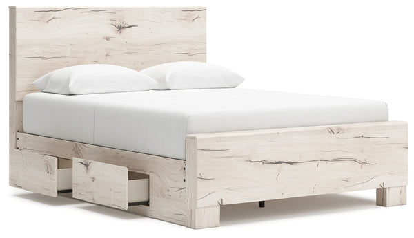 Lawroy - Light Natural - Queen Panel Bed With Under Bed Storage