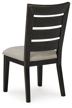 Galliden - Black - Dining Upholstered Ladderback Side Chair (Set of 2)