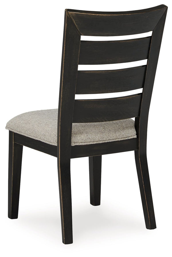 Galliden - Black - Dining Upholstered Ladderback Side Chair (Set of 2)