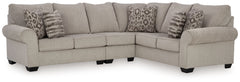 Whether your vision is traditional or cozy farmhouse, this sectional has the corner on style. Merging ultimate comfort with striking good looks, this chic seating includes coordinating accent pillows for that much more feel-good allure.<br/><br/><b>Produc