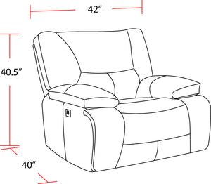 Spartacus - Power Reclining Sofa And 2 Recliners - Haze