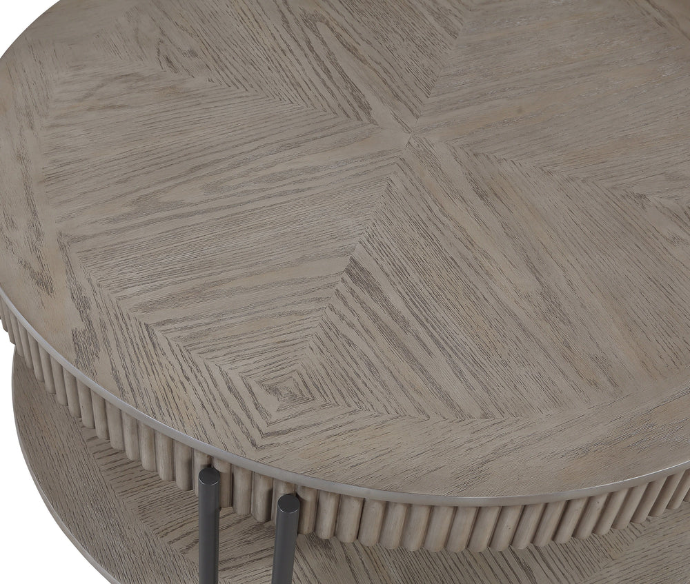 Elevate your living space with this contemporary cocktail table set, designed to blend seamlessly with modern and minimalist interiors. Each piece in the set features a sophisticated round tabletop with a subtle, textured finish that exudes understated el