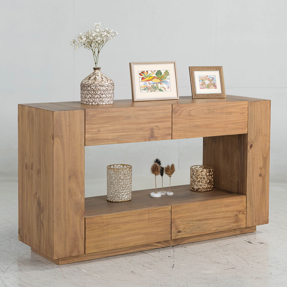 The Harian collection with its brown finish, exudes rustic charm and modern elegance.These tables are perfect for creating a cohesive, inviting living space where functionality meets timeless appeal. Enhance your home with the natural warmth and sturdy co