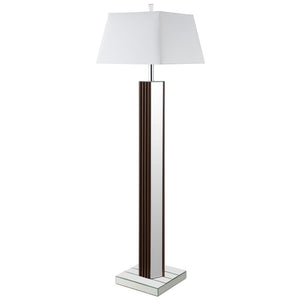 Elena - Square Tapered Mirrored Floor Lamp - Brown