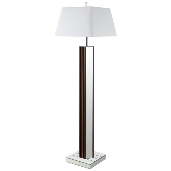 Elena - Square Tapered Mirrored Floor Lamp - Brown