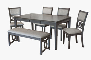 Gia - 5 Piece Dining Set (Table & 4 Chairs) - Gray