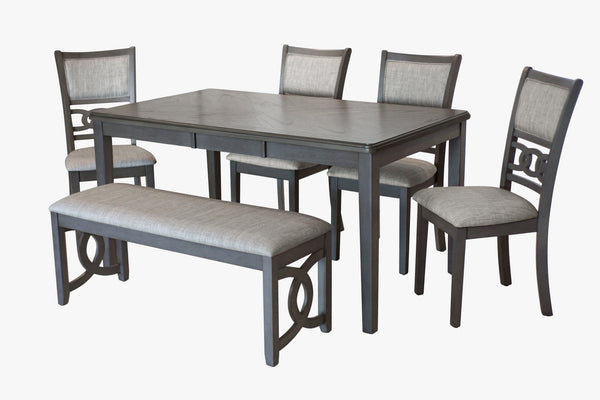 Gia - 5 Piece Dining Set (Table & 4 Chairs) - Gray