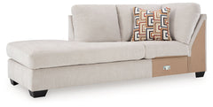 This left-arm facing corner chaise is made with polyester upholstery. Pairs with other items in the series to make a sectional.<br><br><b>Additional Dimensions</b><br><ul><li>Arm height: 25-"</li><li>Seat depth: 75-"</li><li>Seat height: 20-"</li><li>Top 