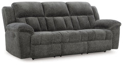 With its large-scale design, this extra-spacious reclining sofa is a masterclass in accessible style. Plush, ultra-soft upholstery keeps everyone cozy as you lounge with family or guests. In a neutral hue, it seamlessly suits different aesthetics as your 