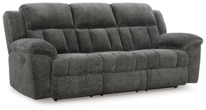 With its large-scale design, this extra-spacious reclining sofa is a masterclass in accessible style. Plush, ultra-soft upholstery keeps everyone cozy as you lounge with family or guests. In a neutral hue, it seamlessly suits different aesthetics as your 