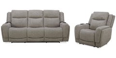Penfield offers a remote control for a zero-gravity recline, power headrest, lumbar support, and heat and massage features for added relaxation. Made from durable and soft 100% polyester fabric, the Penfield has stylish two-tiered track arms. The sofa inc