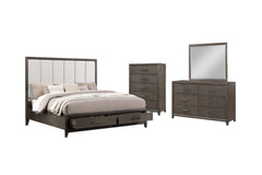 The Landon 4-Piece Wood Platform Bedroom Set offers a perfect blend of durability, style, and functionality, making it an ideal choice for modern living. Crafted from solid Pine, engineered woods, and genuine Mindi wood veneers, this set is built to last 