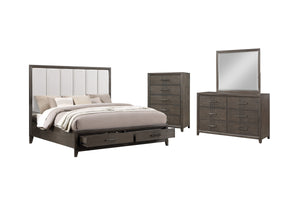 The Landon 4-Piece Wood Platform Bedroom Set offers a perfect blend of durability, style, and functionality, making it an ideal choice for modern living. Crafted from solid Pine, engineered woods, and genuine Mindi wood veneers, this set is built to last 