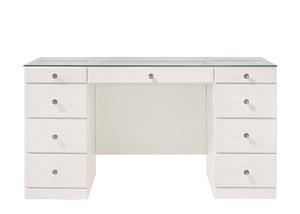 Avery - Vanity Desk/ Mirror - White<h4><b>Avery - Vanity Base - White</b></h4> <table width="100%"><colgroup><col style="width: 30%"> <col style="width: 70%"> </colgroup> <tbody> <tr> <td>Dimensions</td> <td> 57.00"L x 23.25"D x 31.00"H</td> </tr> <tr> <t