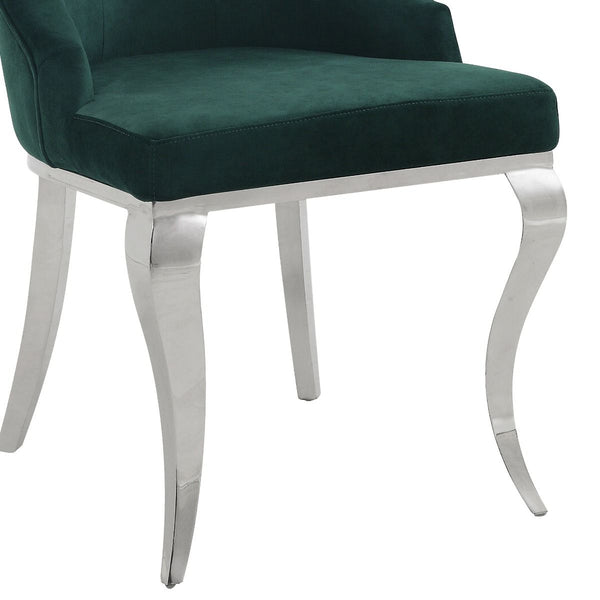 Dekel - Side Chair (Set of 2) - Green Fabric & Stainless Steel