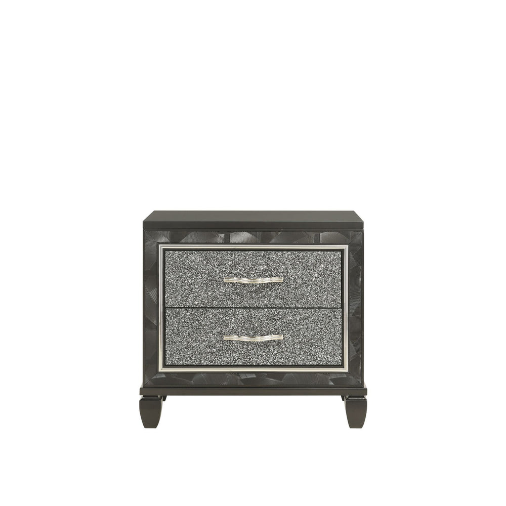 Discover the Radiance Black Pearl Two Drawer Nightstand, a perfect blend of quality construction and luxurious finish. Crafted from a combination of Solid Rubberwood and manufactured woods, this nightstand offers ultimate stability and durability. The sem
