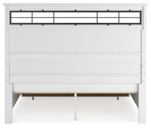 Ashbryn - White / Natural - King Panel Storage Bed