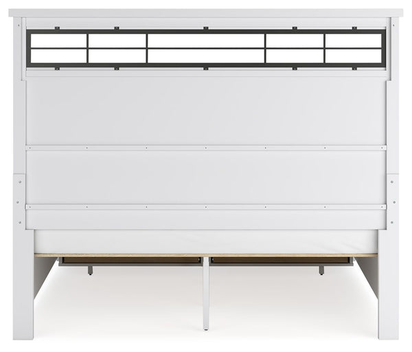 Ashbryn - White / Natural - King Panel Storage Bed