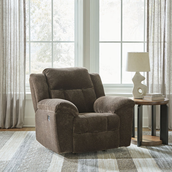  this extra-spacious recliner is a masterclass in accessible style. Plush