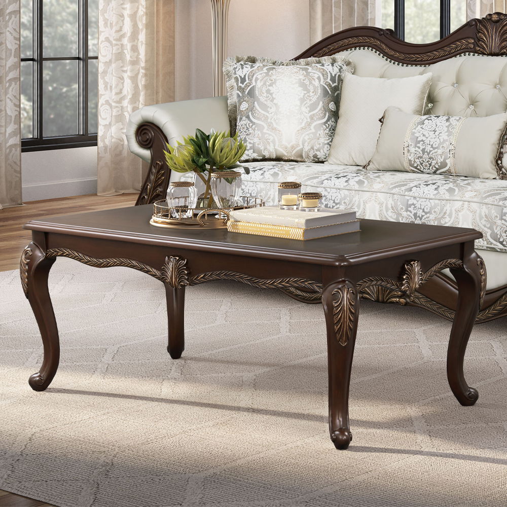Pierce collection sofa set brings timeless elegance to your living space with its beige fabric and cherry finish. The set includes tight back and loose seat cushions with pocket coil construction for ultimate comfort. A wooden inner frame ensures durabili