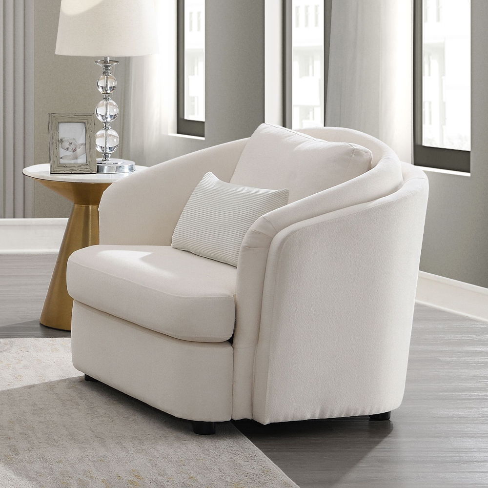 Sink into the embrace of this Mariko sofa with Beige Linen , where elegance meets comfort. Paired with plush pillows, it offers a serene sanctuary for relaxation. Its timeless design enhances any living space, making it a perfect centerpiece for gathering