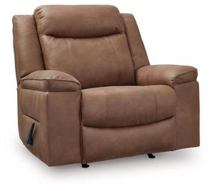 Indulge in larger-than-life style with this recliner. Intentionally crafted to provide extra support, its generously sized seat and high back invite you to sit back and settle in. When youâ€™re ready to recline, a smooth one-pull motion puts you in the co